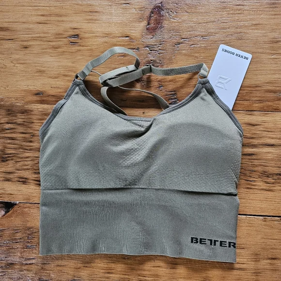 Better Bodies Astoria Seamless Sports Bra Washed Green Size S - Picture 1 of 9